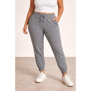 Quince Women's L Gray Joggers Recycled Polyester Spandex Drawstring Athletic
